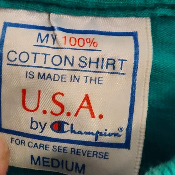 Champion Women’s Tee Shirt Bright Green Workout Bear Short Sleeve Size M - Picture 3 of 3